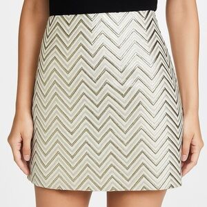 J. Crew Gold Chevron Mini Skirt Size 8
